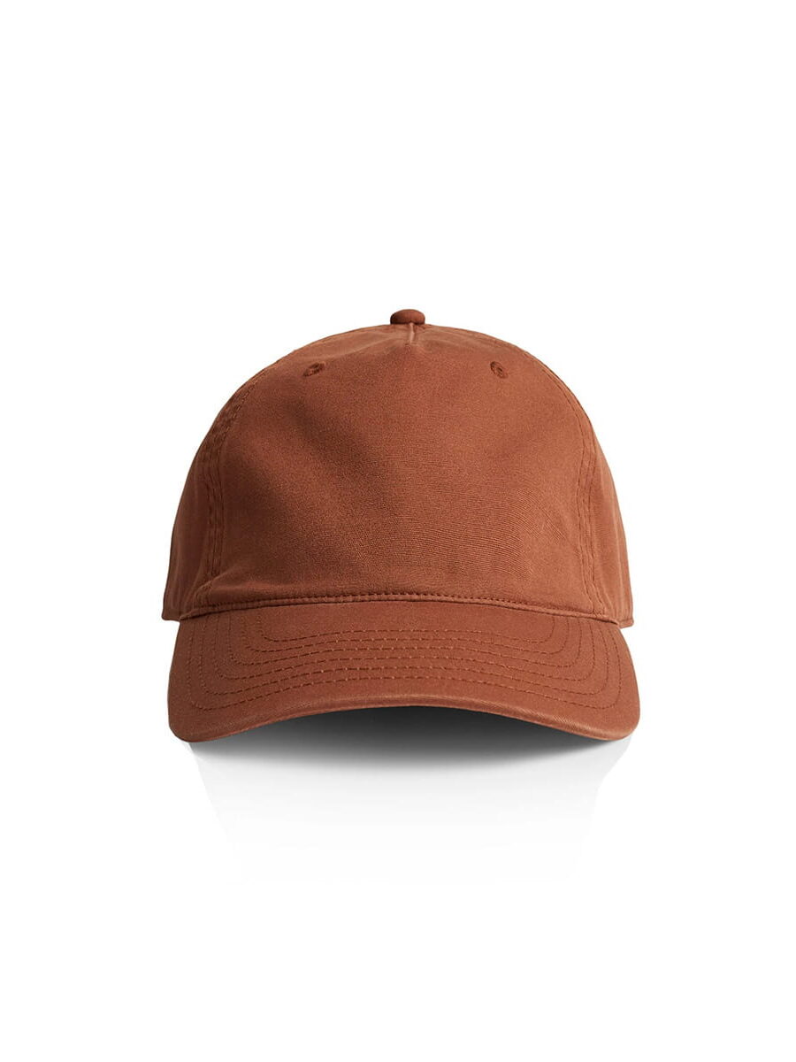 AS Colour Access Five Panel Cap in Clay Front View